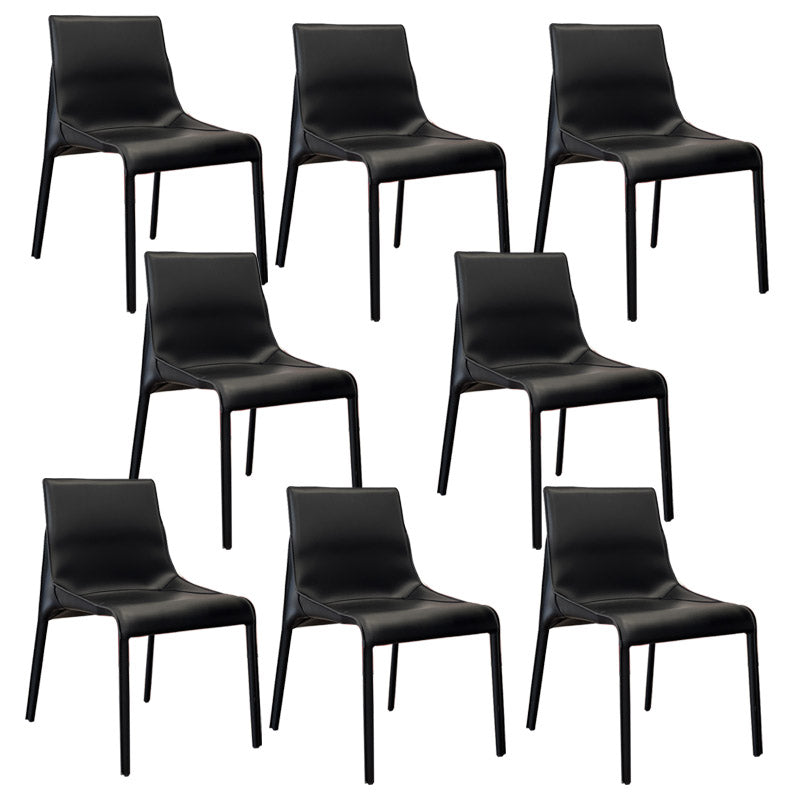 Modern Style Dining Chair Leather Solid Back Side Chair for Dining Room