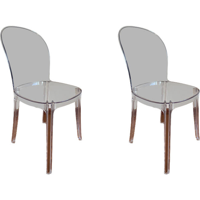 Acrylic Contemporary Kitchen Armless Chairs 16.1" Wide Parsons Chair