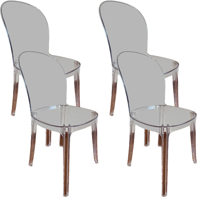 Acrylic Contemporary Kitchen Armless Chairs 16.1" Wide Parsons Chair