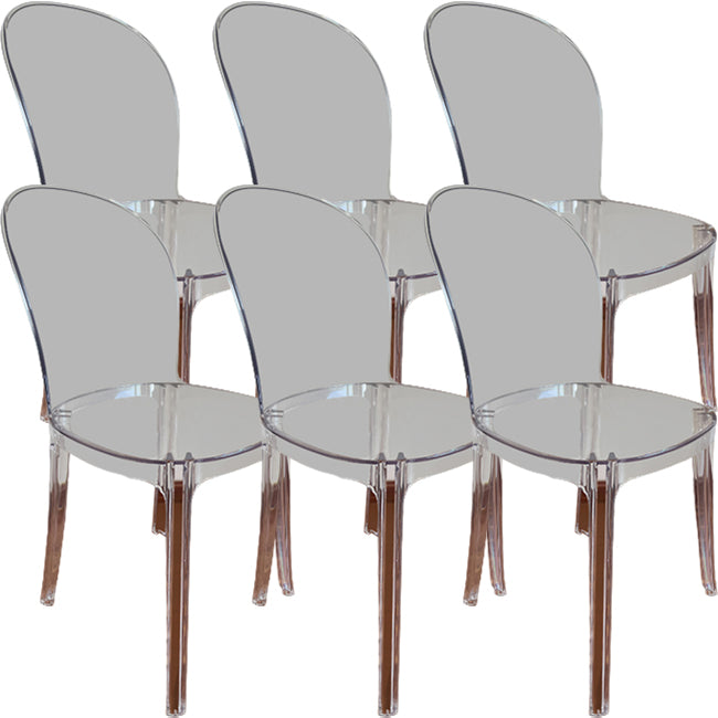 Acrylic Contemporary Kitchen Armless Chairs 16.1" Wide Parsons Chair