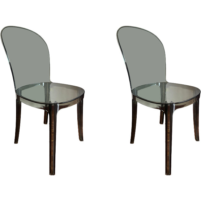 Acrylic Contemporary Kitchen Armless Chairs 16.1" Wide Parsons Chair