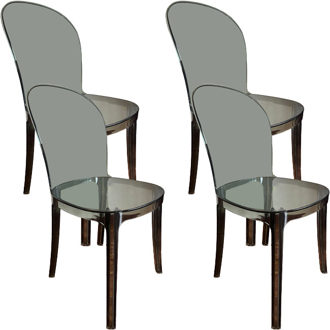 Acrylic Contemporary Kitchen Armless Chairs 16.1" Wide Parsons Chair