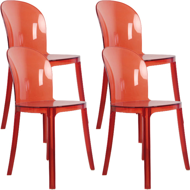 Acrylic Contemporary Kitchen Armless Chairs 16.1" Wide Parsons Chair
