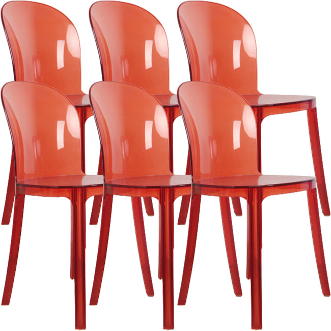 Acrylic Contemporary Kitchen Armless Chairs 16.1" Wide Parsons Chair