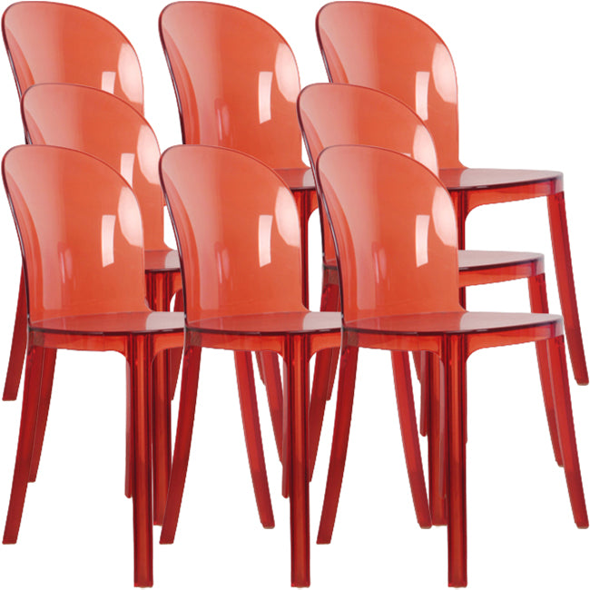 Acrylic Contemporary Kitchen Armless Chairs 16.1" Wide Parsons Chair
