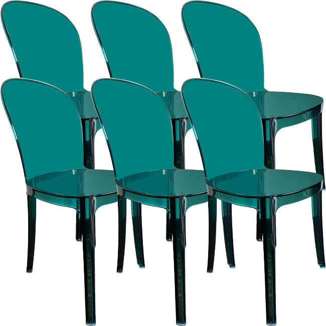 Acrylic Contemporary Kitchen Armless Chairs 16.1" Wide Parsons Chair