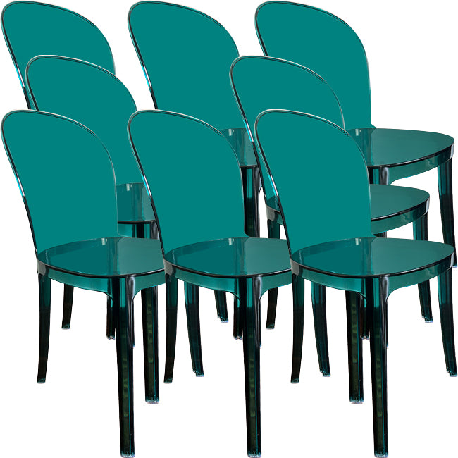 Acrylic Contemporary Kitchen Armless Chairs 16.1" Wide Parsons Chair