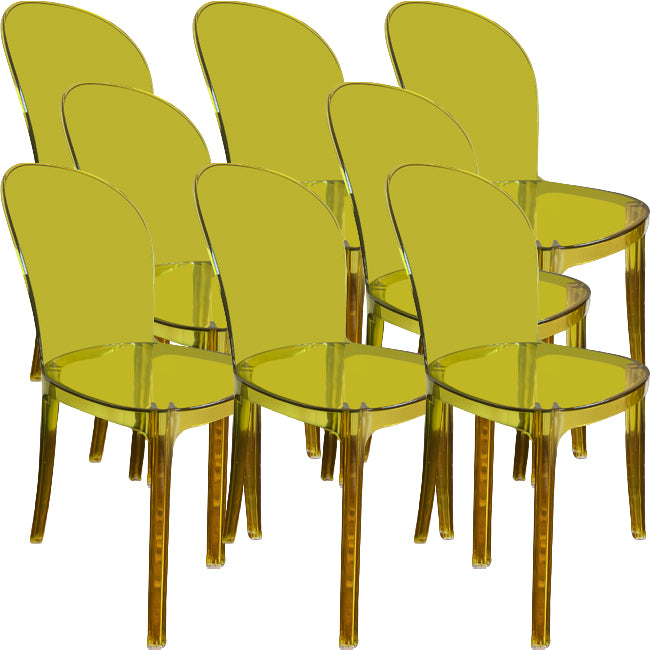 Acrylic Contemporary Kitchen Armless Chairs 16.1" Wide Parsons Chair