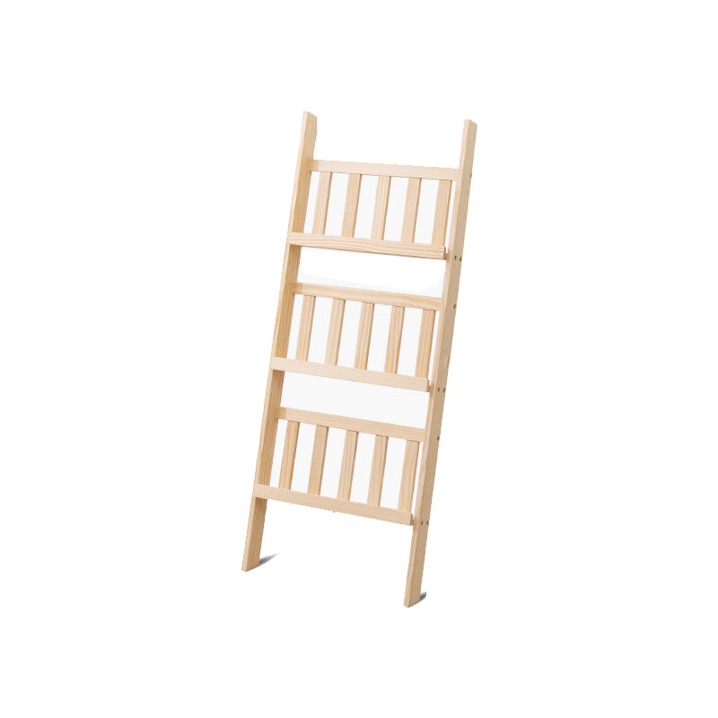 Modern Style Solid Wood Bookshelf Open Back Ladder Bookcase for Home