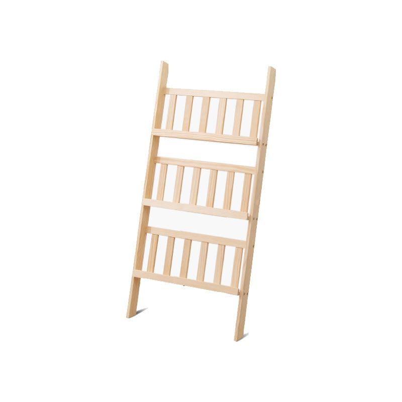 Modern Style Solid Wood Bookshelf Open Back Ladder Bookcase for Home