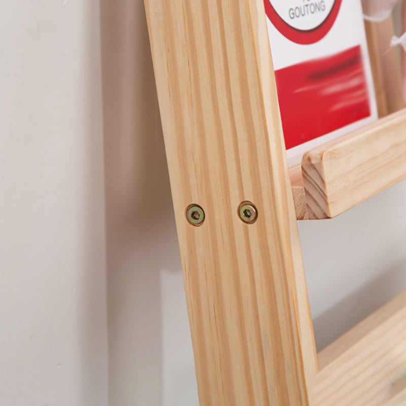 Modern Style Solid Wood Bookshelf Open Back Ladder Bookcase for Home