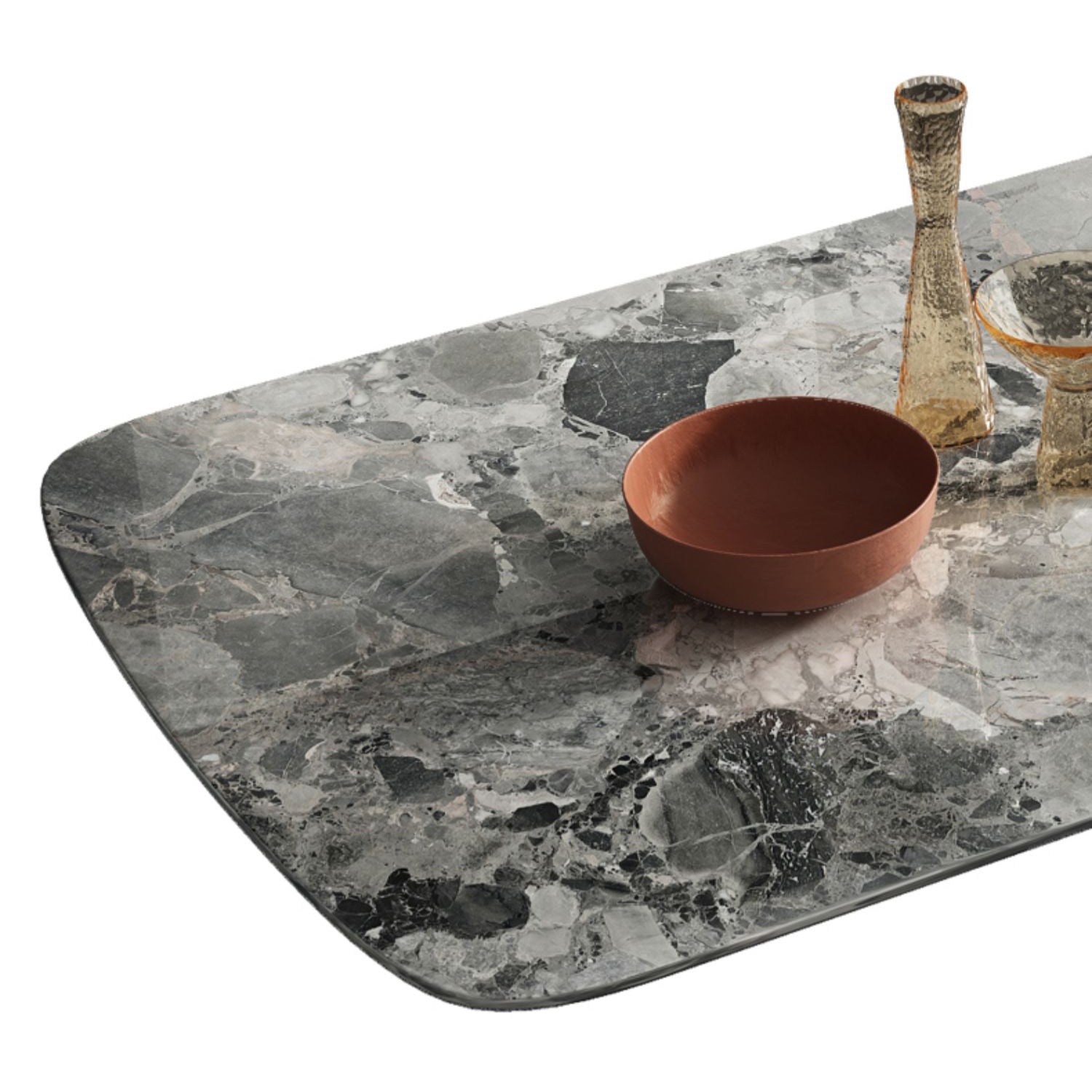 Modern Kitchen Table with Marble Top Metal Legs for Dining Room