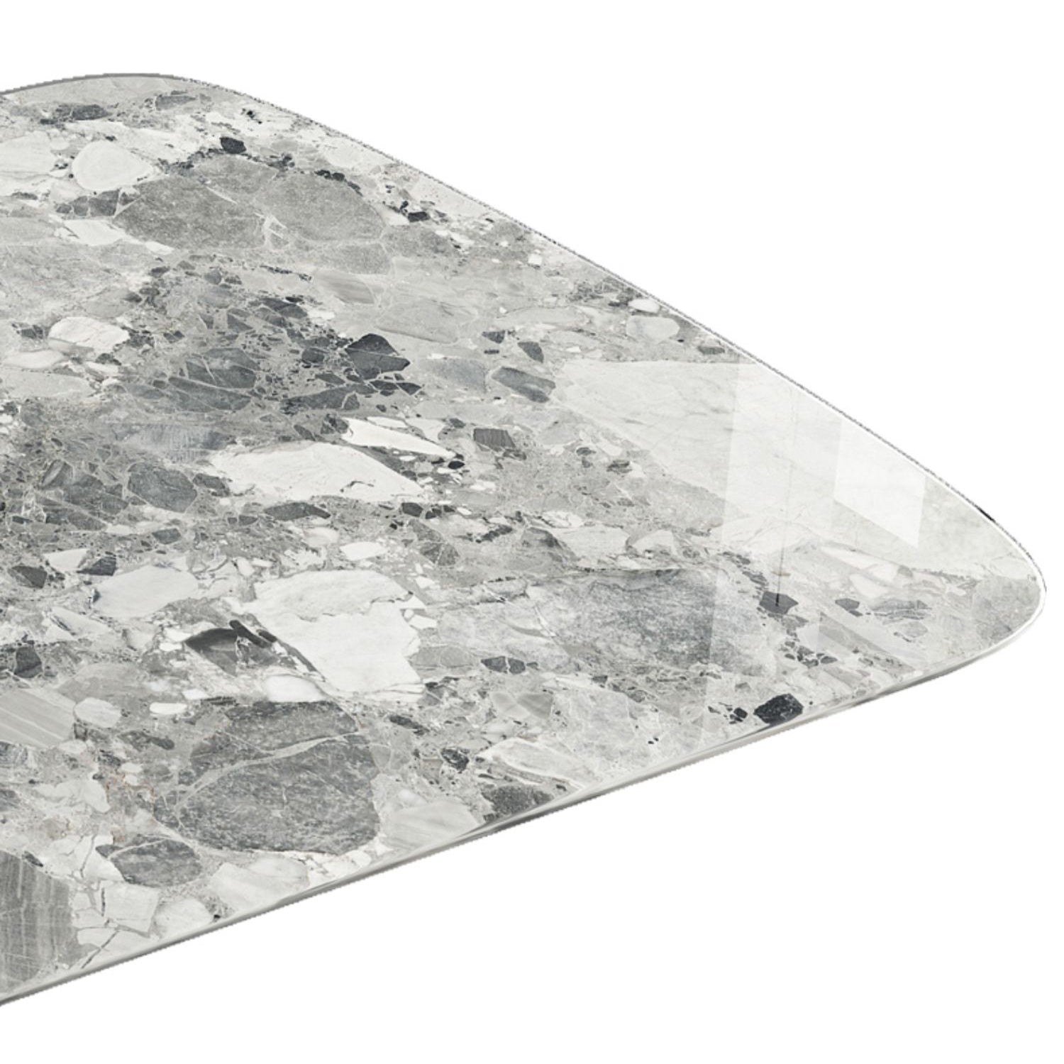 Modern Kitchen Table with Marble Top Metal Legs for Dining Room