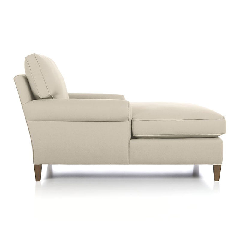 Modern Cushioned Chaise Lounge Rolled Arms Chaise for Bedroom