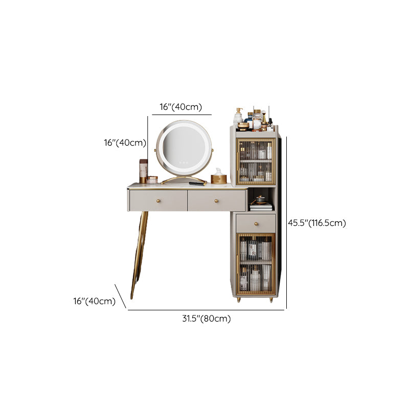 15" Wide Glam Vanity Table White Wooden Make-up Vanity with Drawer