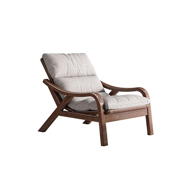Contemporary Solid Wood Recliner Chair in Solid Color with Wooden Legs