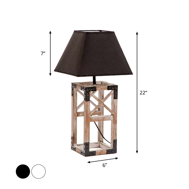 Laut de table de chevet trapézoïde blanc / noir