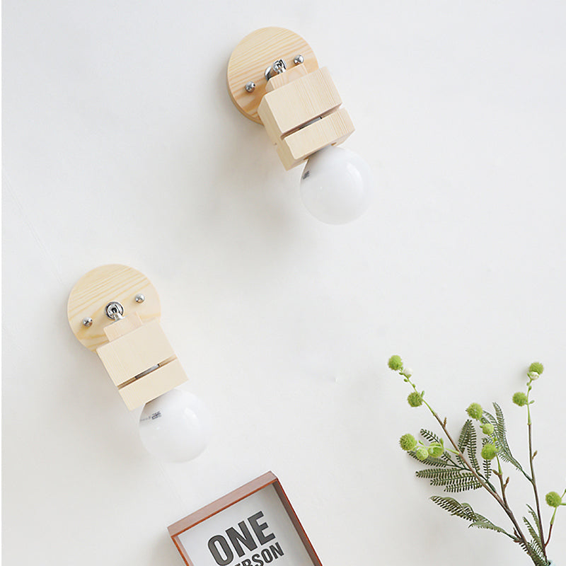 Bulbe de paroi de l'ampoule Appiculture moderniste bois 1 lampe à paroi rotatif de la tête de chambre à coucher
