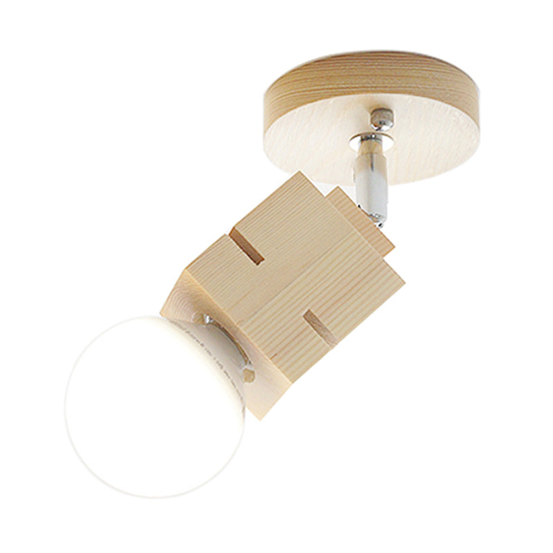 Bulbe de paroi de l'ampoule Appiculture moderniste bois 1 lampe à paroi rotatif de la tête de chambre à coucher