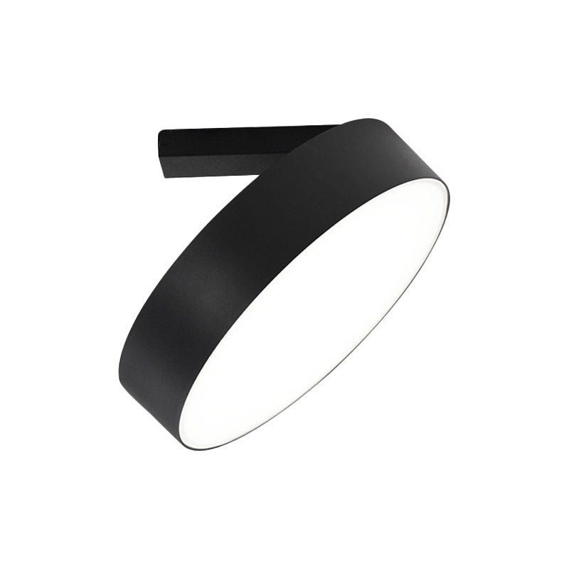 8 "/12" W Round Corridor Flushmount Light Modern Metallic LED Black Flush Mount Ceiling Lamp Fixture