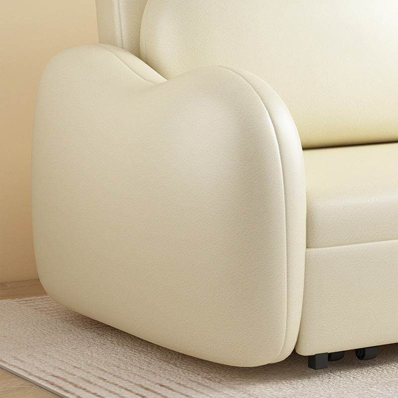 Glam Style Beige Futon Sleeper Sofa with Pillow Back in Velvet