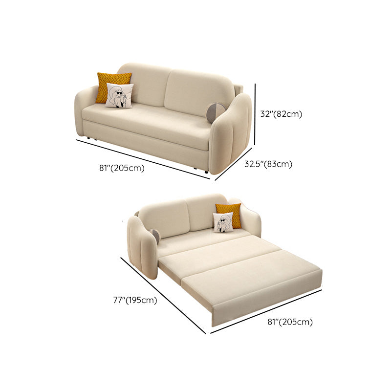 Glam Style Velvet Sleeper Sofa with Cushion Back in Metal Base