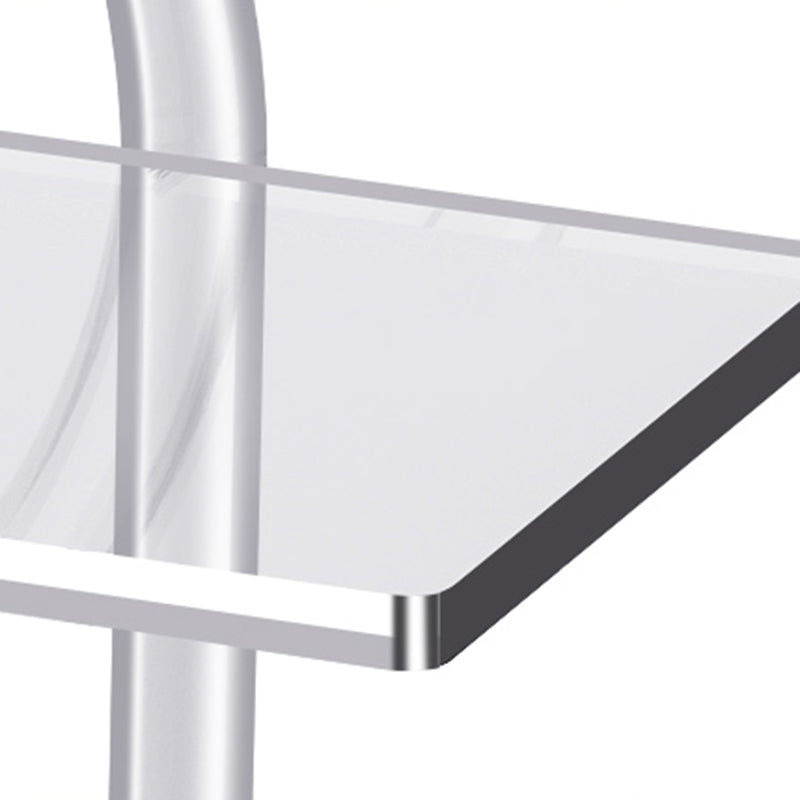 Contemporary Clear Acrylic Sofa Side Accent Table 4 Legs End Table with Storage Shelves