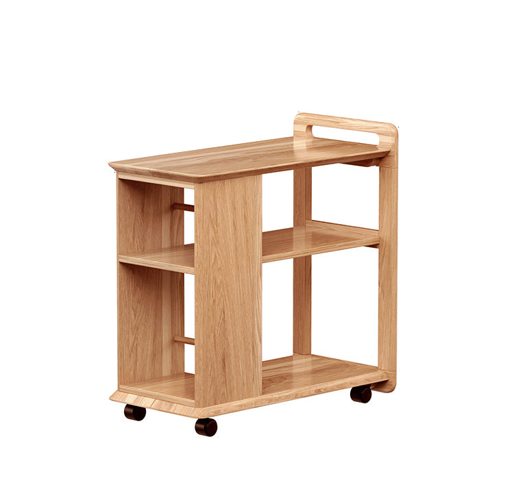 Living Room Side End Table Solid Wood with Storage Rectangular Corner Table