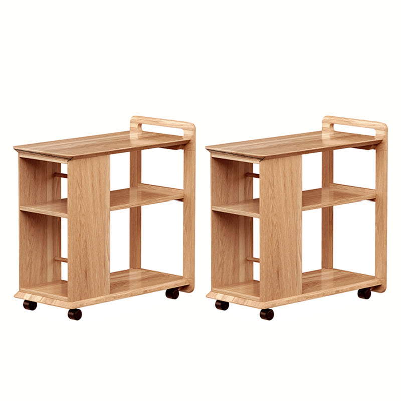 Living Room Side End Table Solid Wood with Storage Rectangular Corner Table