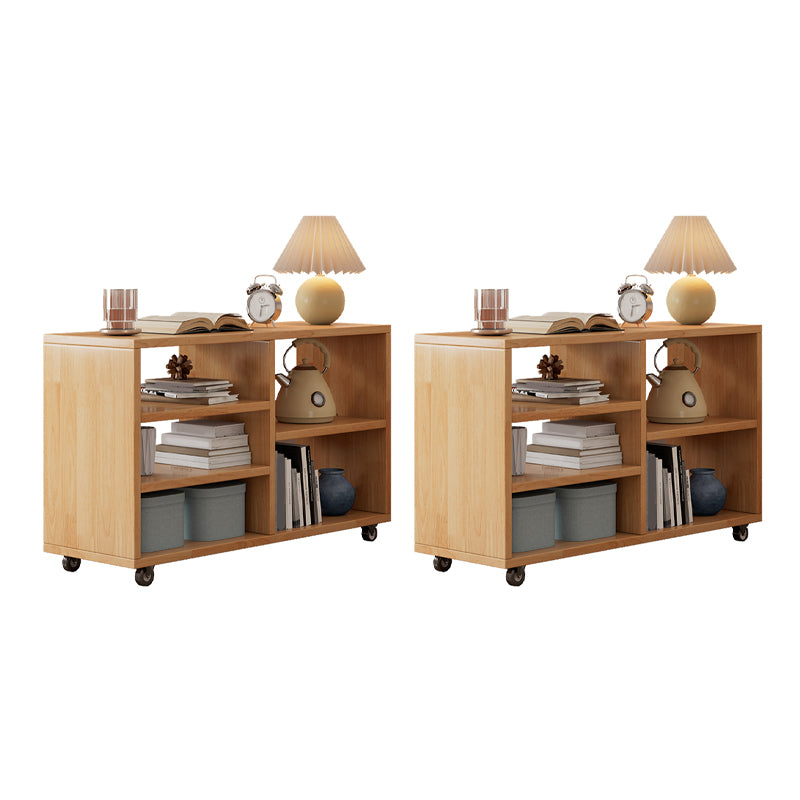 Living Room Side End Table Solid Wood with Storage Rectangular Corner Table