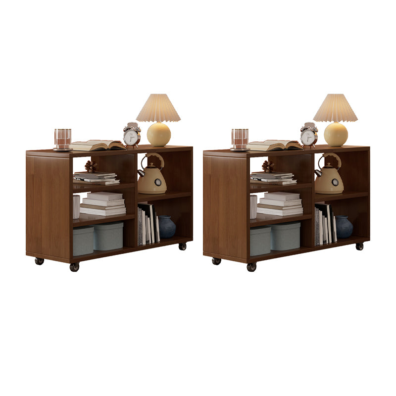 Living Room Side End Table Solid Wood with Storage Rectangular Corner Table