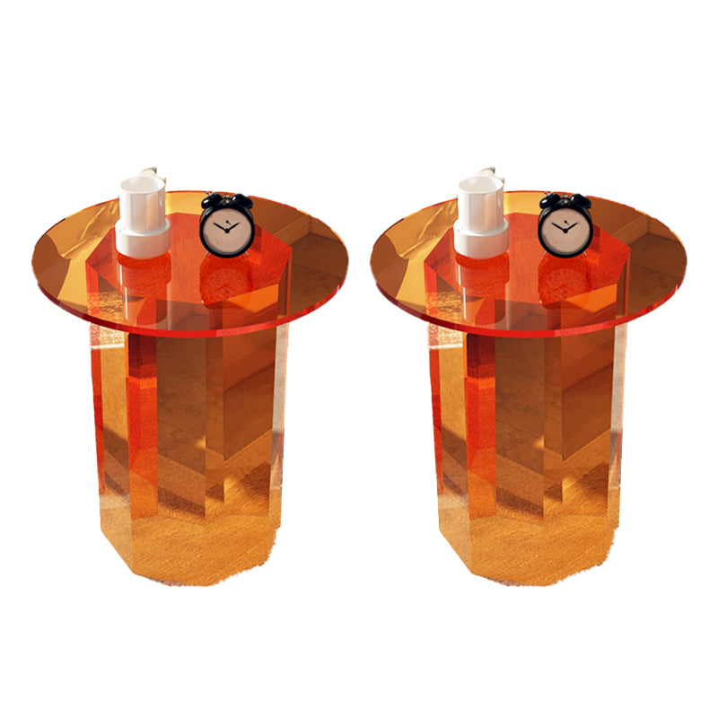 Glam Accent Side Table Living Room Plastic Pedestal Round Corner Table