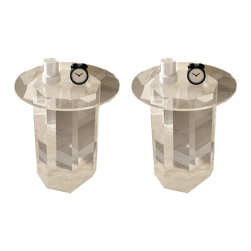 Glam Accent Side Table Living Room Plastic Pedestal Round Corner Table