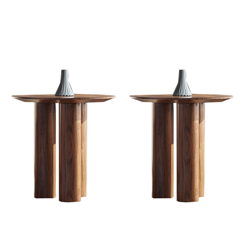 Rustic Side End Snack Table Brown Living Room Round 3 Legs Corner Table