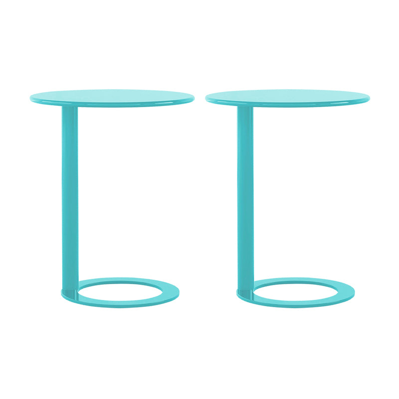 Rustic Accent Side Table Living Room Round Metal Sofa Side Accent Table