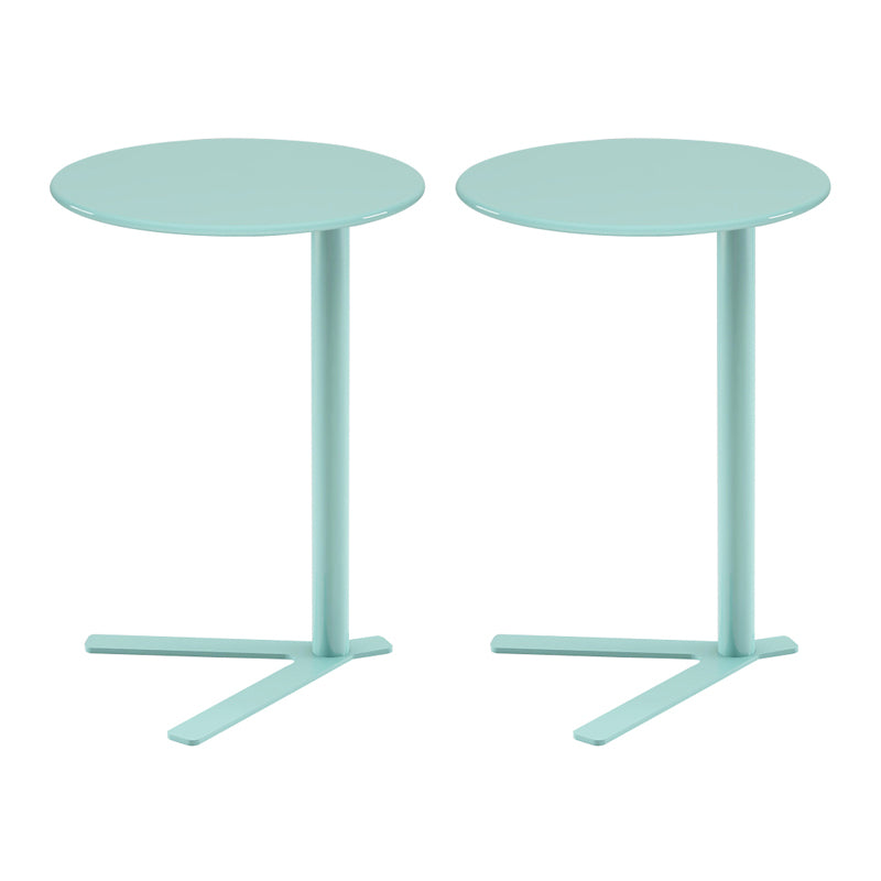 Rustic Accent Side Table Living Room Round Metal Sofa Side Accent Table