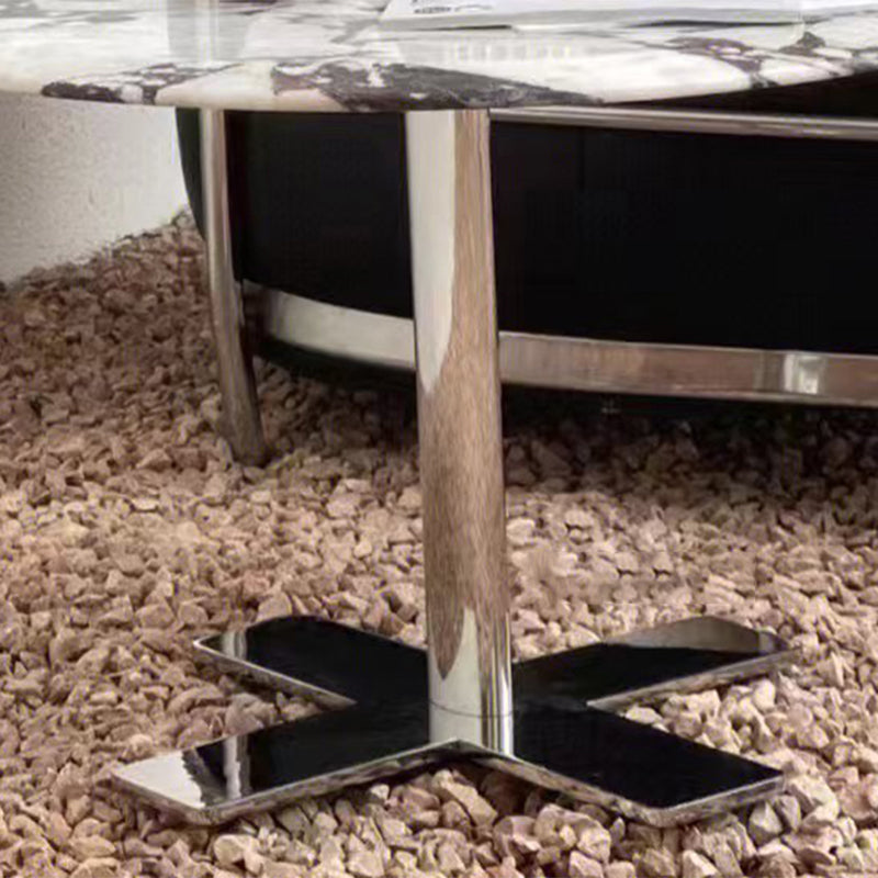 Rustic Sofa Side Accent Table Pedestal Metal Round Living Room Corner Table