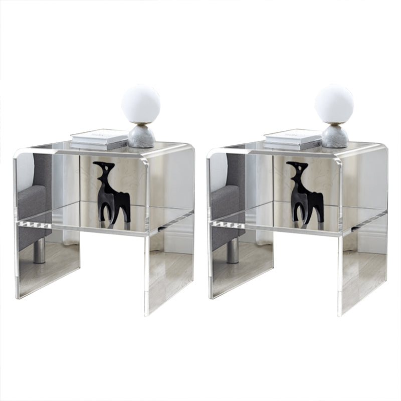 Glam Accent Side Table Acrylic Rectangular Living Room Sofa Side Accent Table