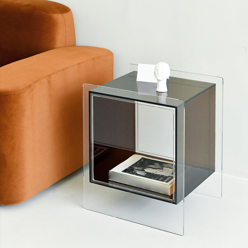 Glam Accent Side Table Acrylic Rectangular Living Room Sofa Side Accent Table
