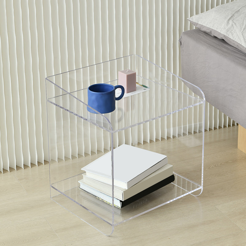 Glam Accent Side Table Acrylic Rectangular Living Room Sofa Side Accent Table