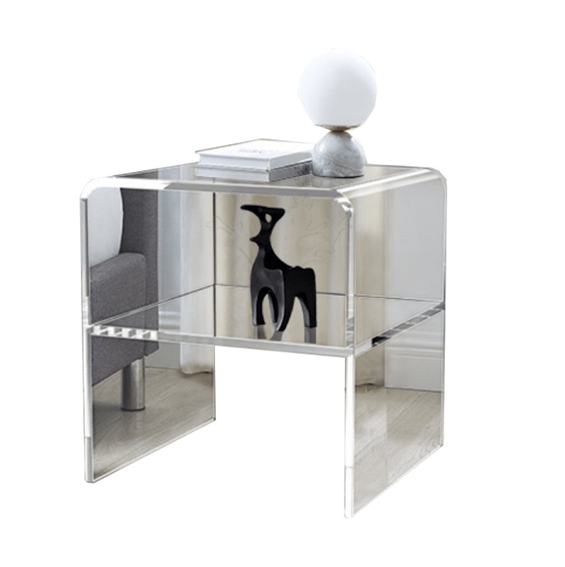 Glam Accent Side Table Acrylic Rectangular Living Room Sofa Side Accent Table
