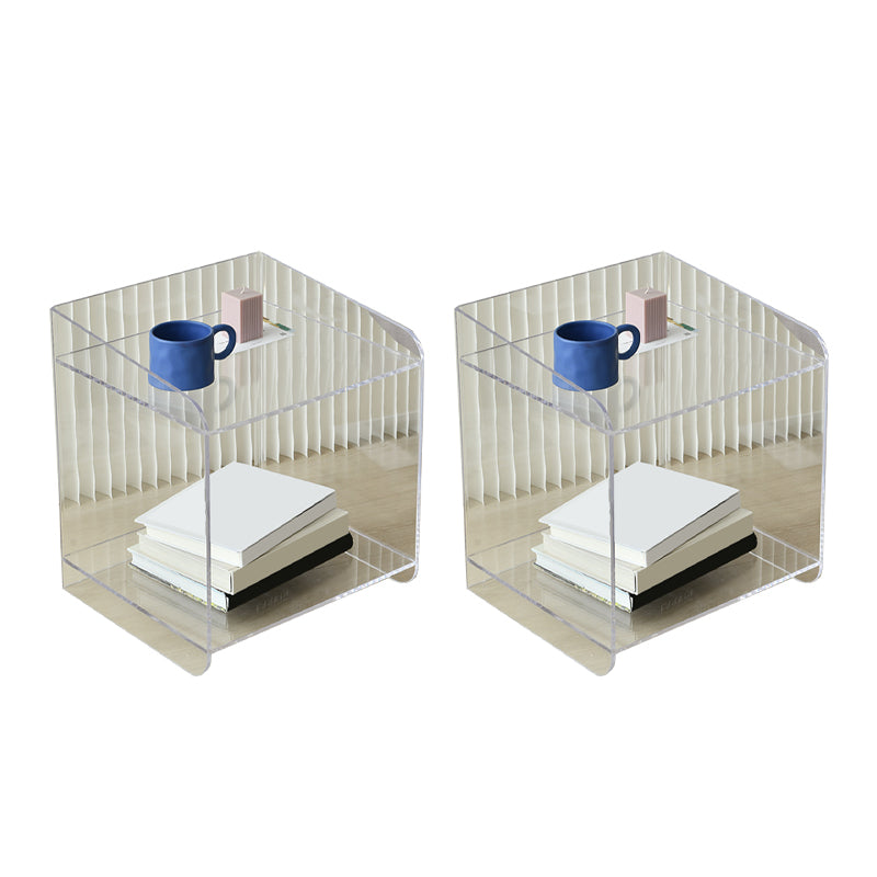 Glam Accent Side Table Acrylic Rectangular Living Room Sofa Side Accent Table