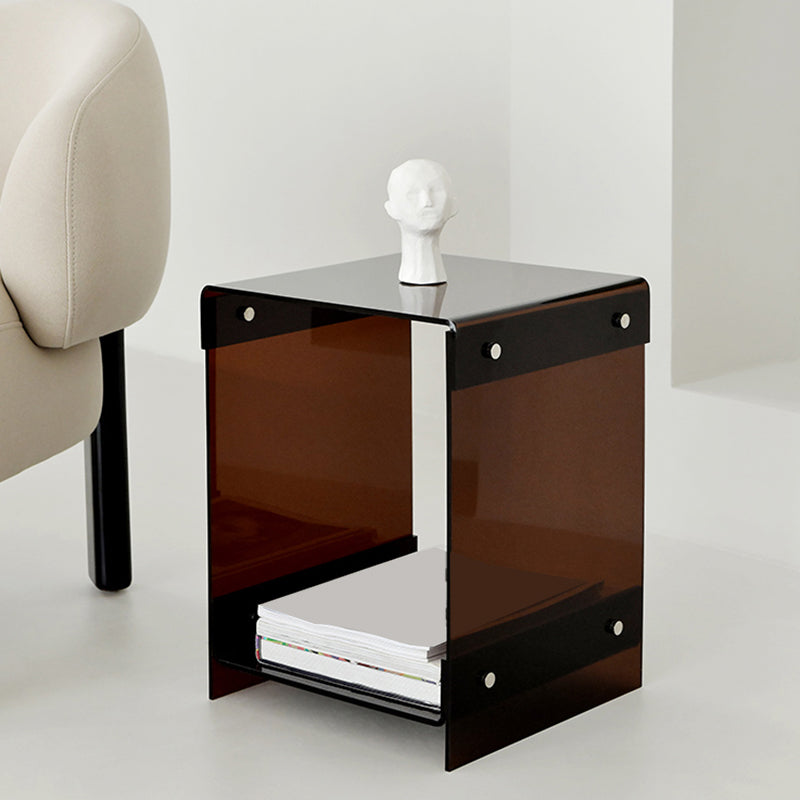 Glam Accent Side Table Acrylic Rectangular Living Room Sofa Side Accent Table