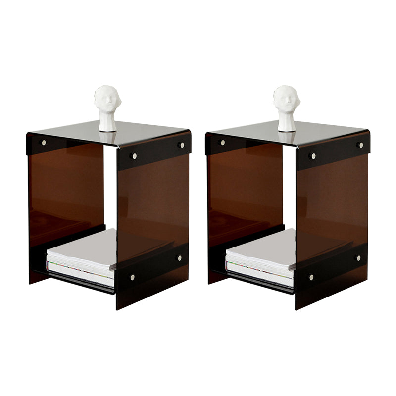 Glam Accent Side Table Acrylic Rectangular Living Room Sofa Side Accent Table