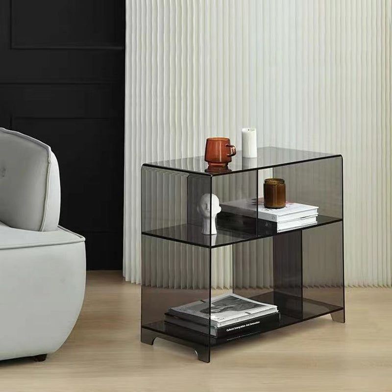Glam Accent Side Table Acrylic Rectangular Living Room Sofa Side Accent Table