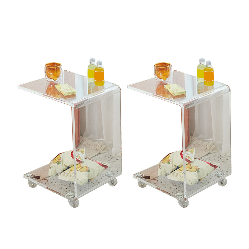 Glam Accent Side Table Acrylic Rectangular Living Room Sofa Side Accent Table