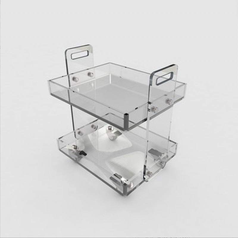 Glam Accent Side Table Acrylic Rectangular Living Room Sofa Side Accent Table
