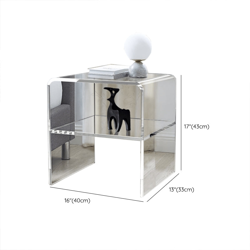 Glam Accent Side Table Acrylic Rectangular Living Room Sofa Side Accent Table