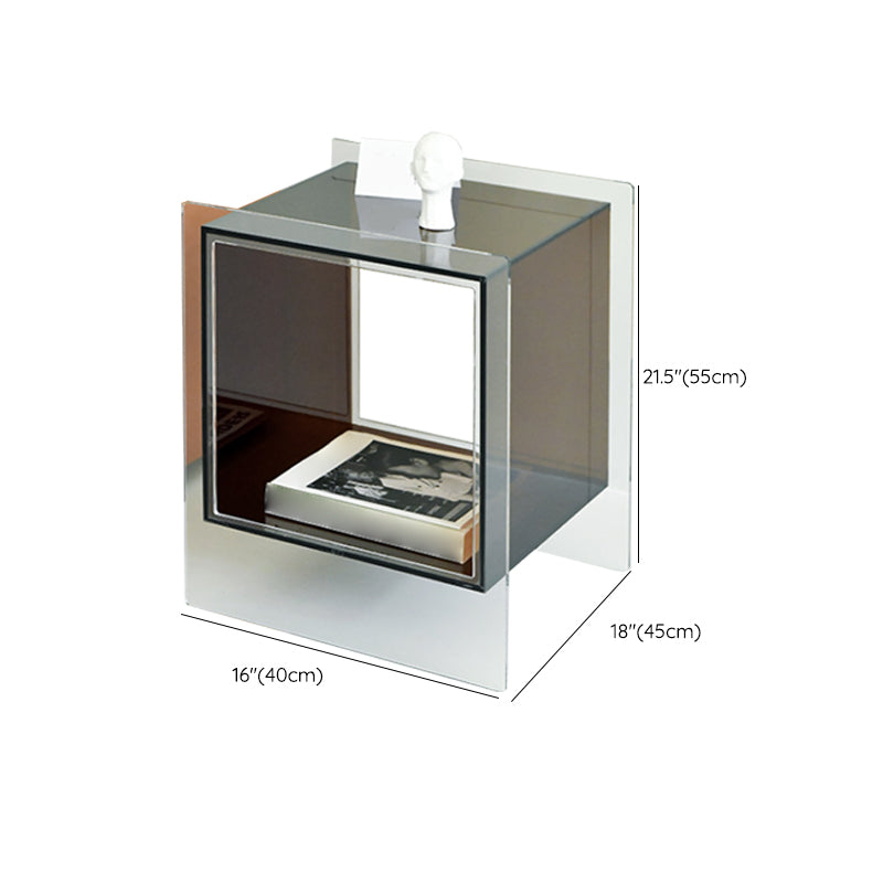 Glam Accent Side Table Acrylic Rectangular Living Room Sofa Side Accent Table