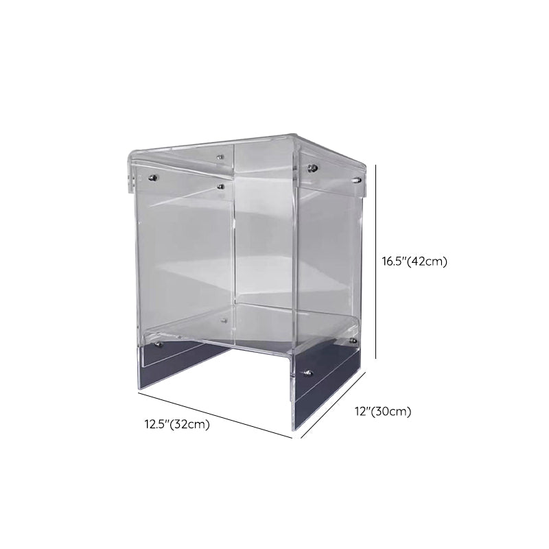 Glam Accent Side Table Acrylic Rectangular Living Room Sofa Side Accent Table